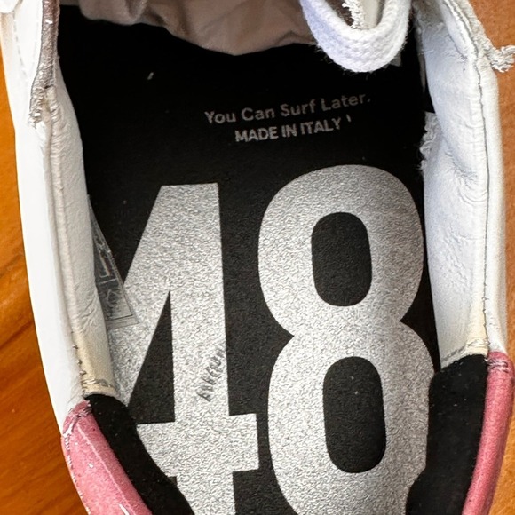 P448 Jack Platform SZ 37EU Pink & White‎ Leather Sneakers NWB - Picture 10 of 11